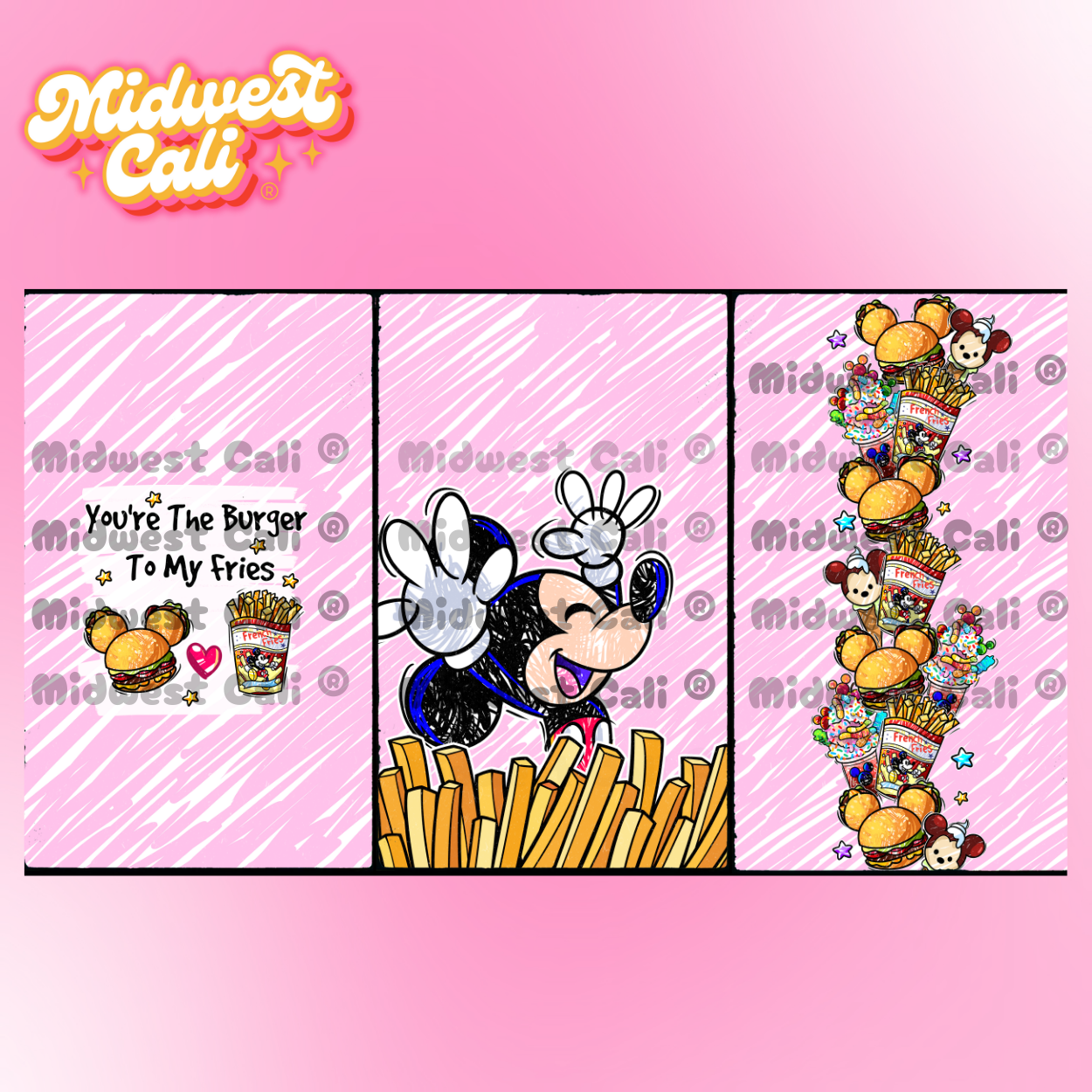 Burgers & Fries PINK Panel Pack - Custom Order