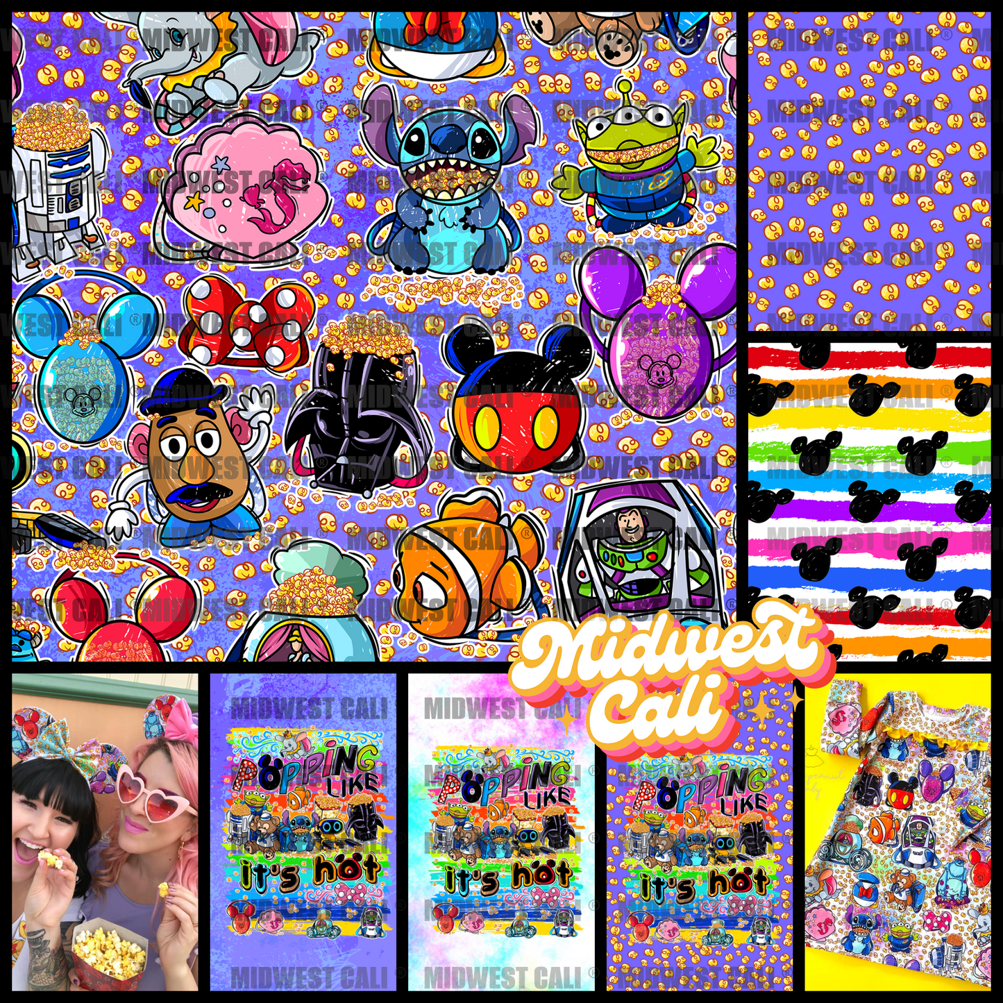 Popping Like It's Hot Rainbow Mouse Stripe - Custom Order