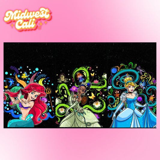 PRINCESS PAINTINGS CINDY ARIEL TIANA BLACK Panel Pack - Custom Order