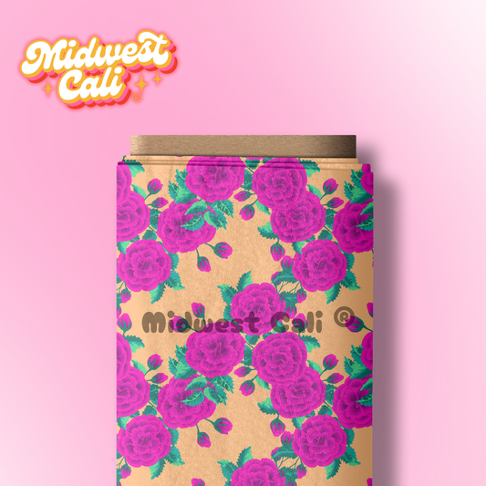 BLOSSOM COUTURE ORANGE FUCHSIA FLORAL - Custom Order