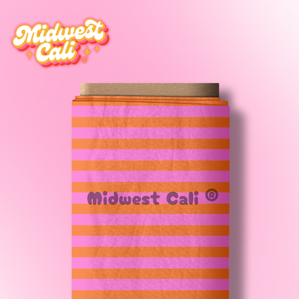 BLOSSOM COUTURE PINK & ORANGE STRIPE - Custom Order