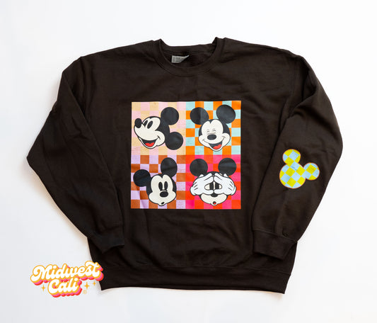 Checker Mouse Chocolate - Midwest Cali Original Premium Fleece Sweatshirt MADE TO ORDER