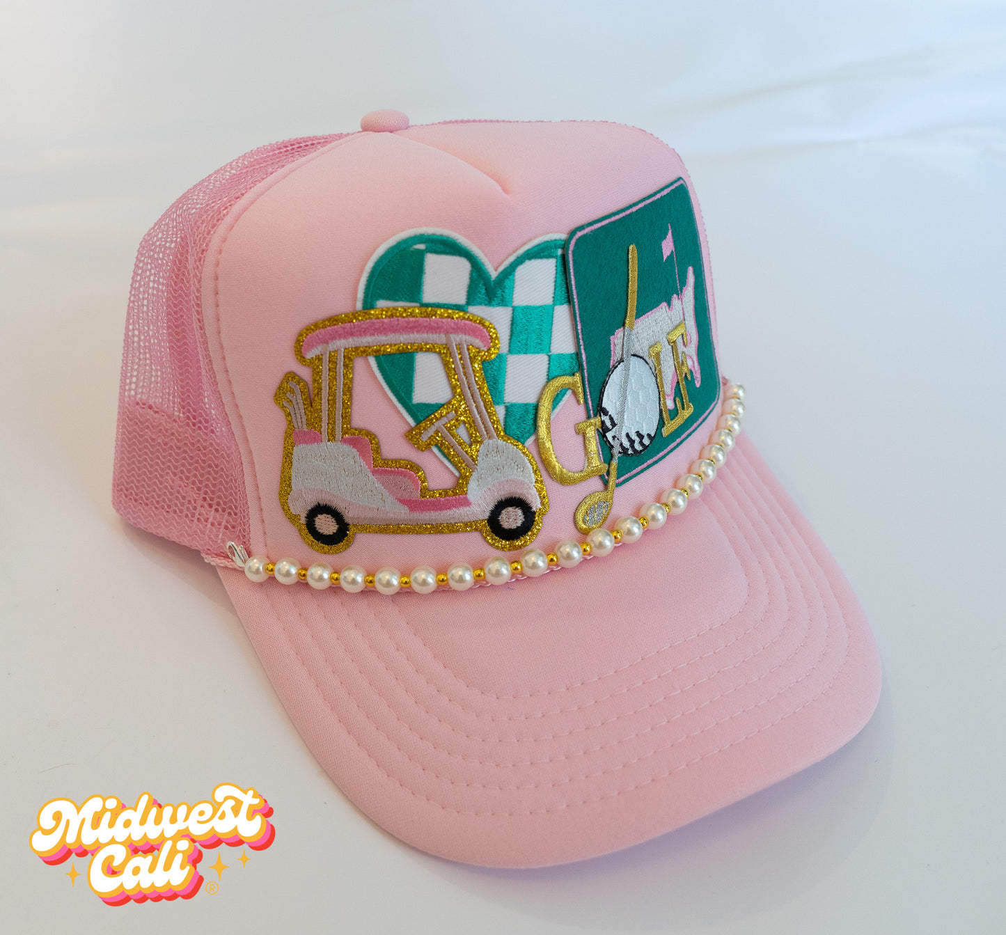 Girly Golf Pink Midwest Cali Trucker Hat