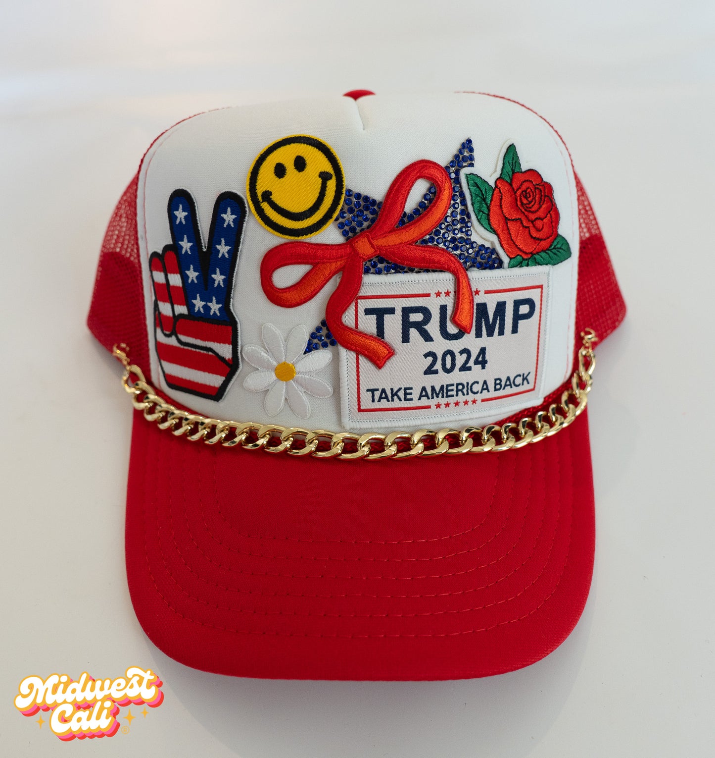 MAGA Red Bow Midwest Cali Trucker Hat