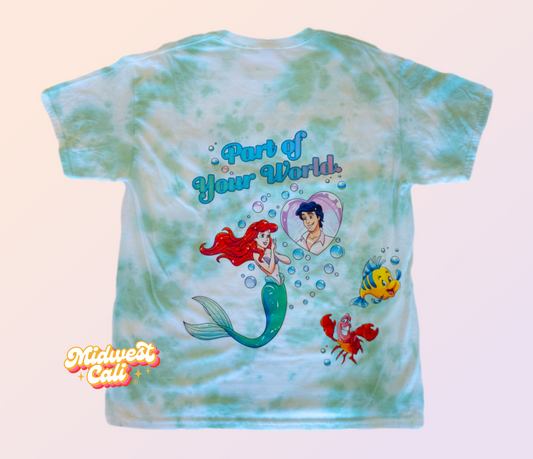 Part of Your World Green Tie Dyed - Midwest Cali Original Premium Soft T-Shirt MADE TO ORDER