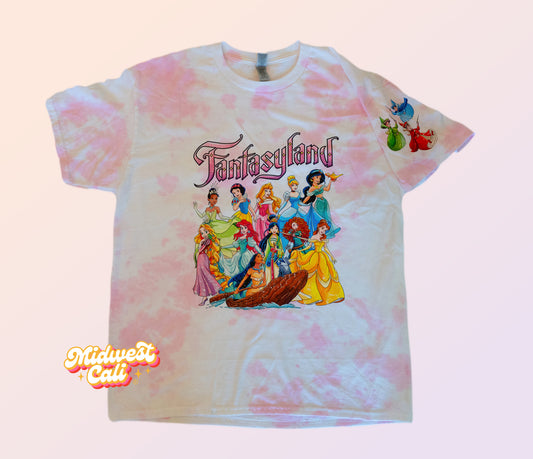 Fantasyland Pink Tie Dyed - Midwest Cali Original Premium Soft T-Shirt MADE TO ORDER