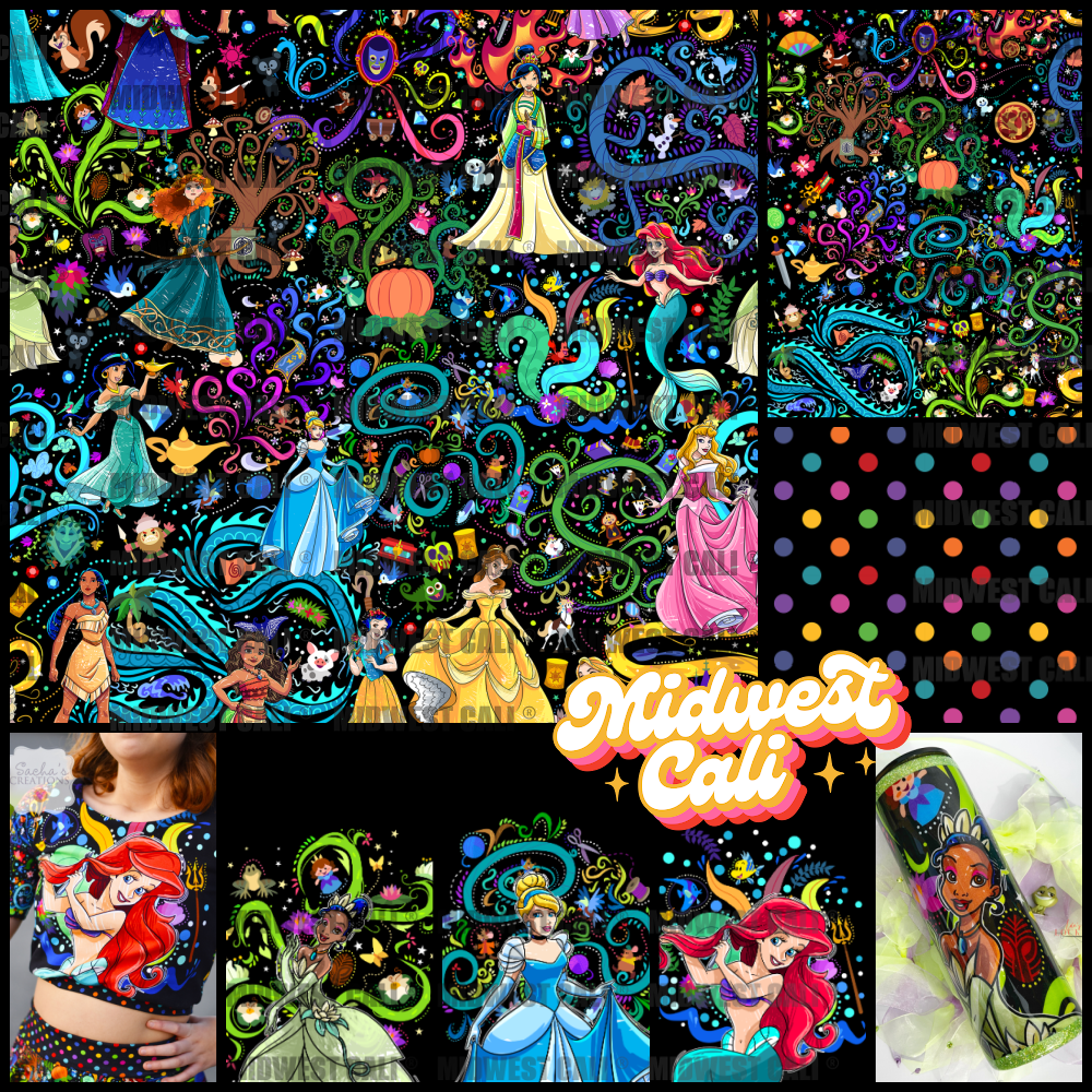 PRINCESS PAINTINGS CHARACTERS BLACK LARGE SCALE - Custom Order