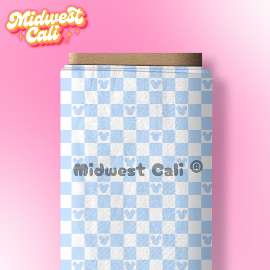 Mousey Checker Light Blue - Custom Order