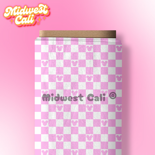 Mousey Checker Light Pink - Custom Order