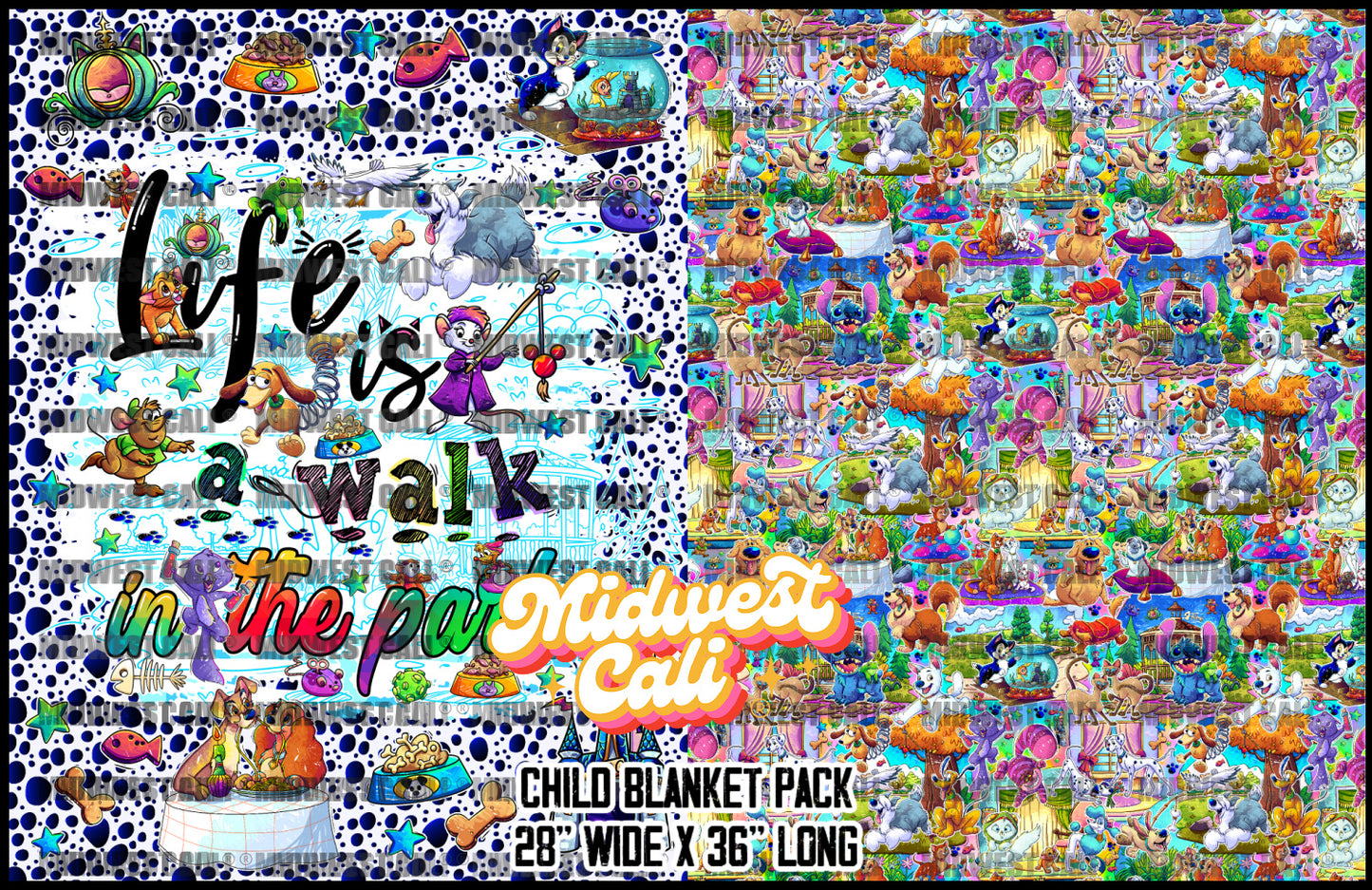 Raining Cats and Dogs Blanket Topper or Pack  - Custom Order