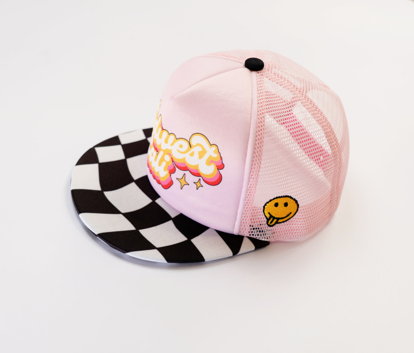 Light Pink Checker Midwest Cali Hat