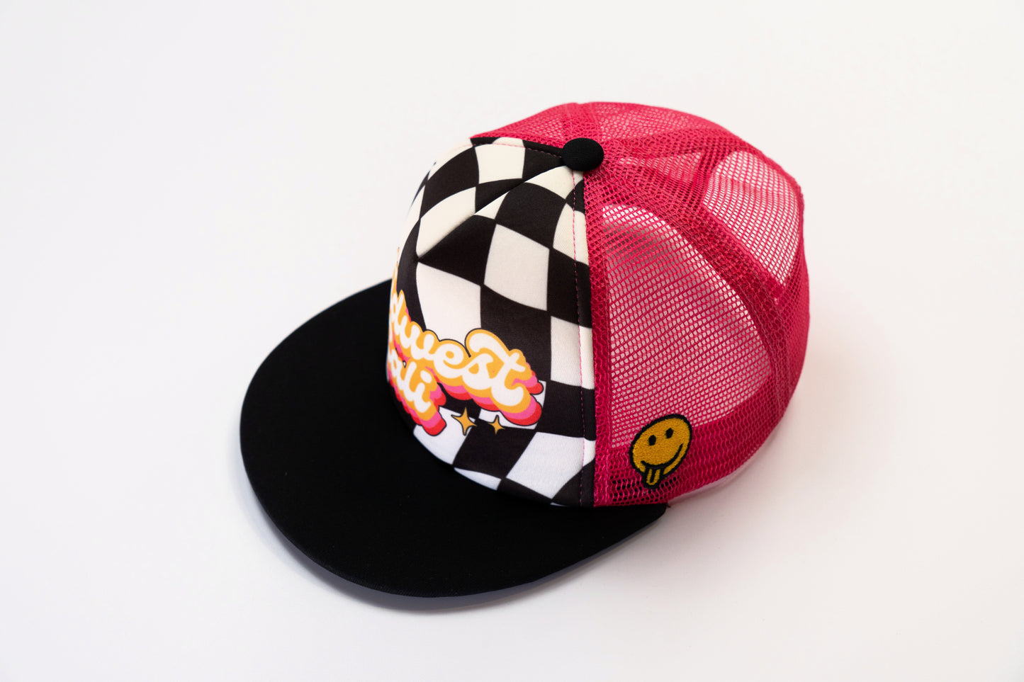 Hot Pink Checker Midwest Cali Hat