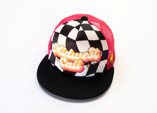 Hot Pink Checker Midwest Cali Hat